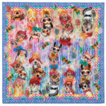 Cat Vocals Blue Scarf