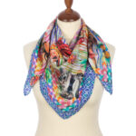 Cat Vocals Blue Scarf for Women